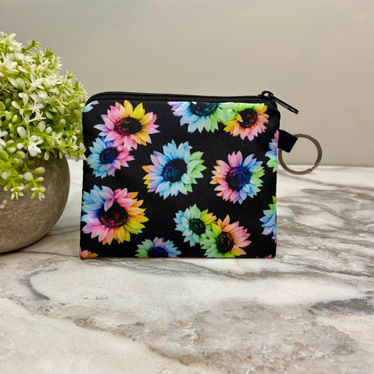 Mini Pouch - Rainbow Sunflower