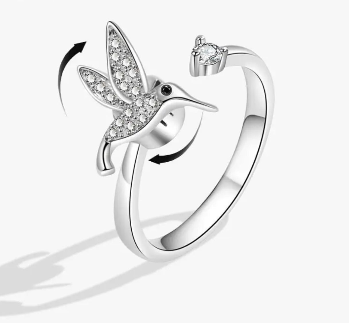 Ring - Adjustable Fidget Ring - Hummingbird