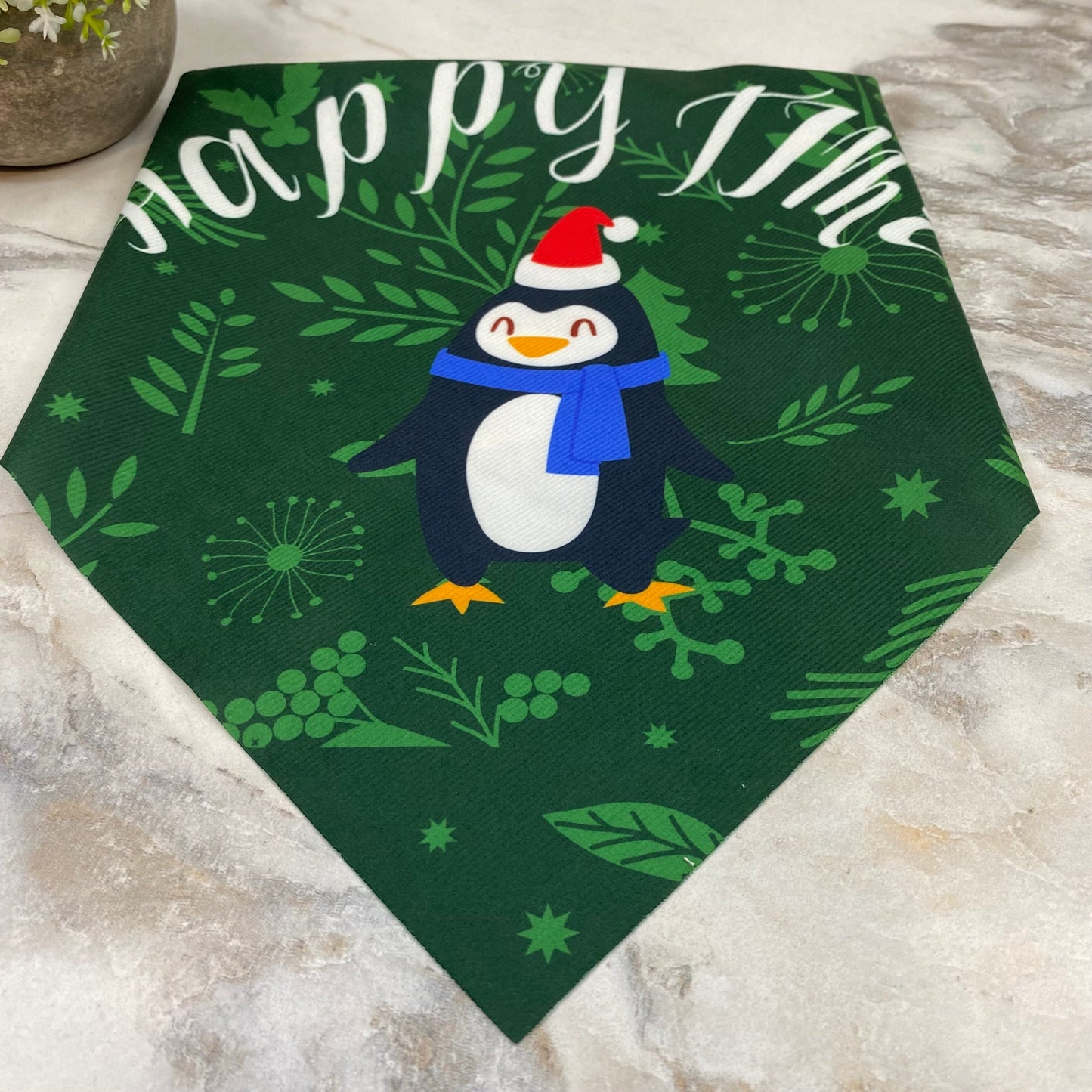 Dog Bandana - Christmas - Penguin Happy Time