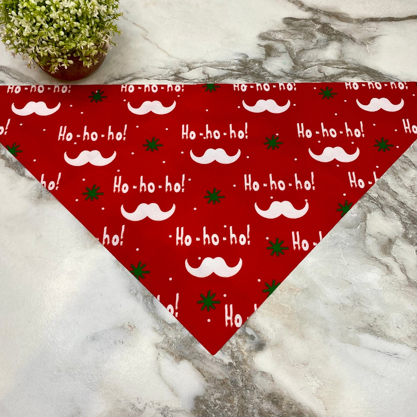 Dog Bandana - Christmas - Ho Ho Ho Mustache