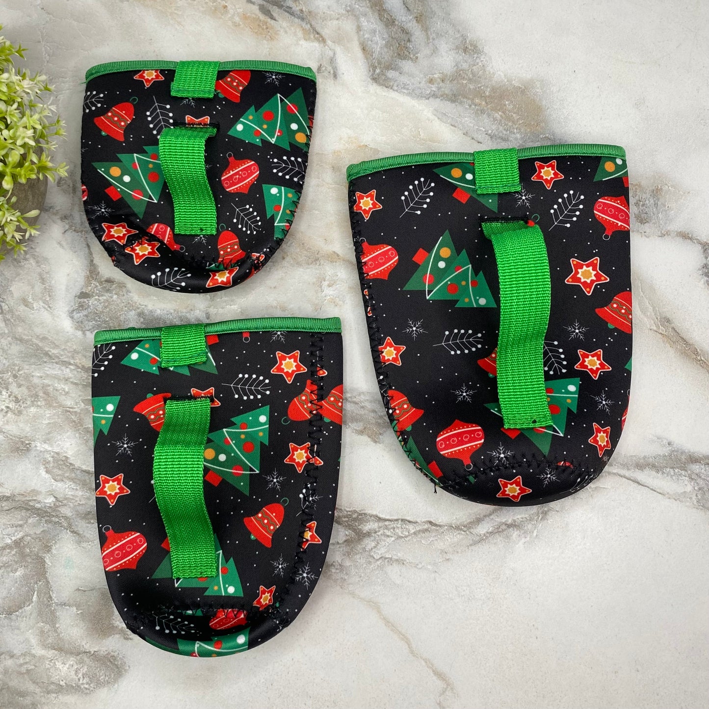 Neoprene Cup Holder Koozie Tumbler with Handle - Christmas Design