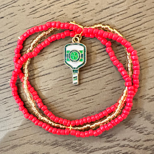 Glass bead bracelet/Pickleball