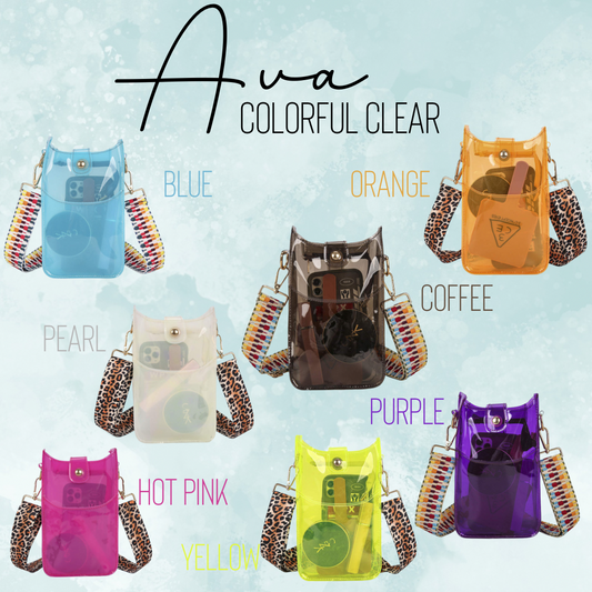 Ava - Colorful Clear, Slim Crossbody & Phone Bag