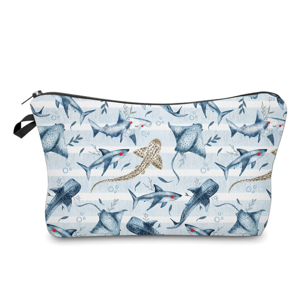 Pouch - Ocean Blue Stripe Stingray Shark