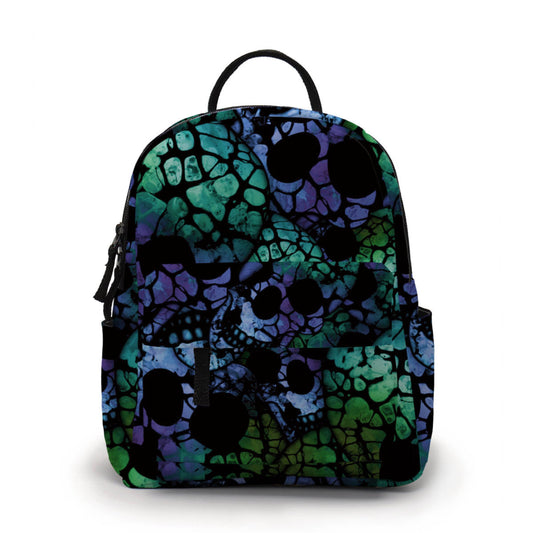 Mini Backpack - Blue Green Skull